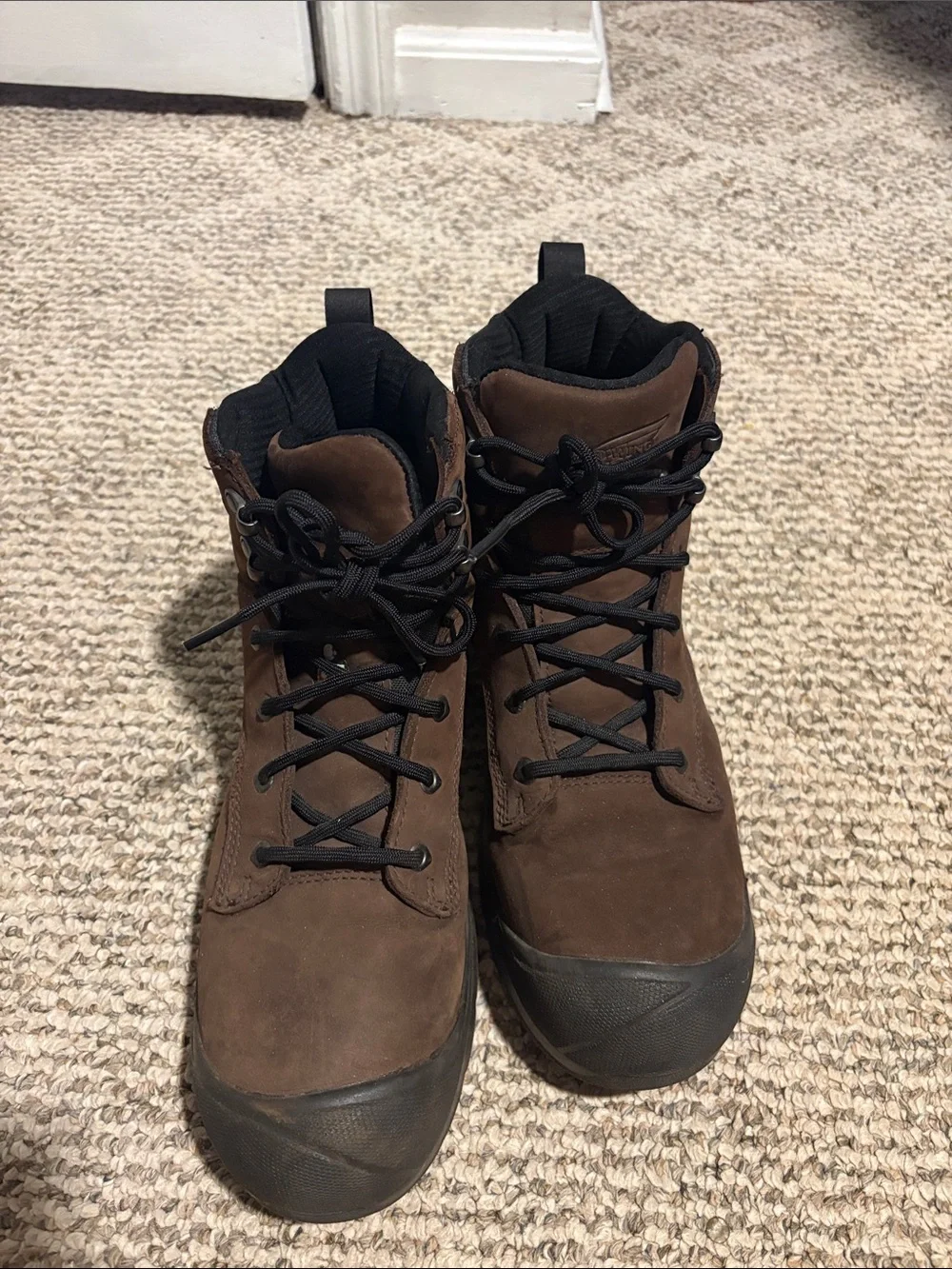Red Wing Shoes Brown Nubuck Lace-Up Work Boots